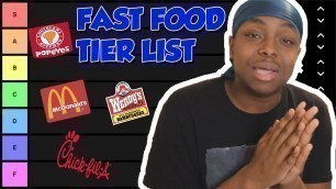 'My ULTIMATE Fast Food Tier List'