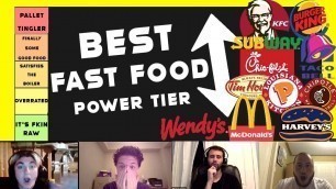 'POWER RANKINGS OF THE BEST AND WORST FAST FOOD (Tier List)'