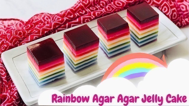 'Rainbow Agar-Agar Jelly Cake with natural food coloring/ Cách làm rau câu cầu vồng bằng màu tự nhiên'