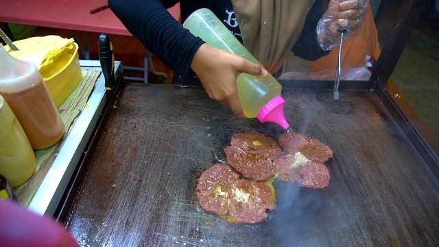 'Beef burger with triple - Burger of Malaysian street food'