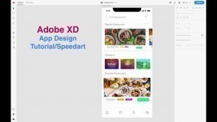 'Adobe XD Tutorial Food App UI Design Speedart'