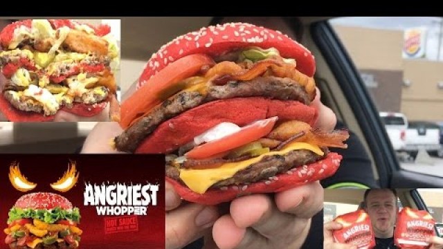 'BURGER KING ☆ANGRIEST WHOPPER☆ Red Bun Angry Whopper FOOD REVIEW!!!'