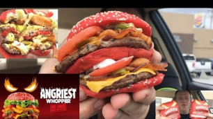 'BURGER KING ☆ANGRIEST WHOPPER☆ Red Bun Angry Whopper FOOD REVIEW!!!'