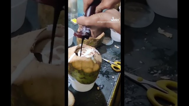 'coconut shake Cooking Show Chinese Food Making and Eating'