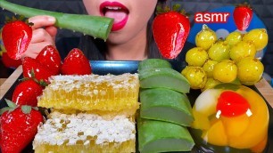 'MOST POPULAR FOODS ASMR HONEYCOMB, ALOE VERA, TANGHULU, JELLY FRUIT MASSIVE Eating Sounds'