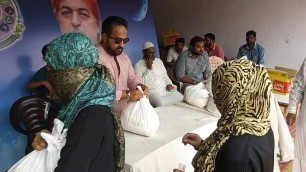 'Distribution of Food grains for poor at Bargah e Masoomeen by Mir Johan Ali Zawar (Nauhekhan) farukh'