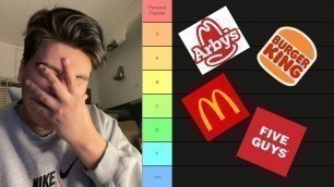 'ASMR Fast Food Rankings - Fast Food Tier List'