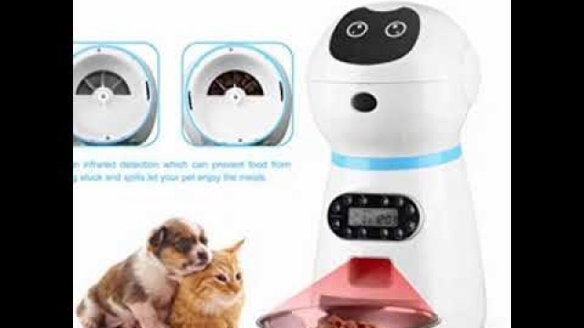 'EZMioo Automatic Cat Feeder,3.5L Auto Dog Food Dispenser with Stainless Steel Food Bowl'