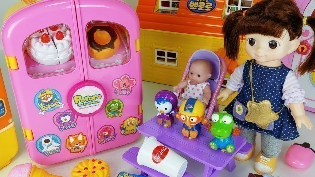 'Baby Doll and pororo carrier car toys picnic food play - 토이몽'