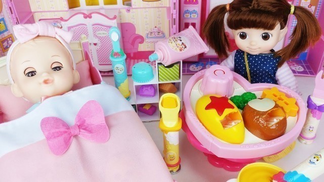 'Baby doll Princess brushing Teeth and food surprise eggs cooking toys play - 토이몽'