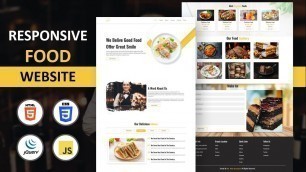 'Animated Responsive \' FOOD And Restaurant \'  Website Design Using [ HTML CSS JS ] - From Scratch'