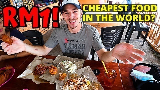 '$0.24 CHEAPEST FOOD in Malaysia! (RM1 everything on the menu) - MALAYSIA STREET FOOD & TRAVEL VLOG'