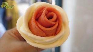 '명동 손기술 장미 아이스크림 / Korean Rose Ice Cream / Street Food Myeong-dong'