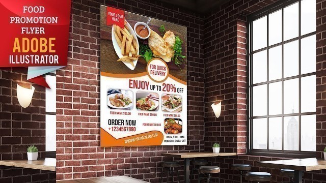 'Lean to design food flyer promotion in Illustrator'