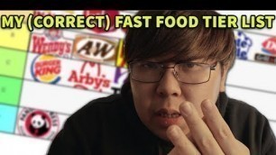 'FAST FOOD TIER LIST EXPLANATION!!! MCDONALD IS THE BEST'