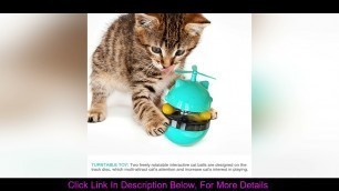 'Deal 4 In 1 Interactive Cat And Dog Tumbler Toy Food Dispenser Cat IQ Training Turntable Toy For Ca'