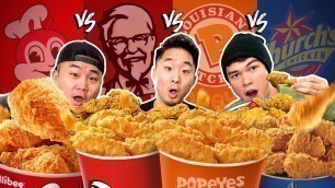 'POPEYES vs JOLLIBEE vs KFC vs CHURCH\'S - FAST FOOD FRIED CHICKEN BATTLE!'