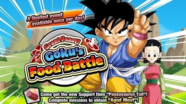 'GREAT FEAST! GOKU\'S FOOD BATTLE! *NEW* SUPPORT ITEM! PAOZUSAURUS TAIL! (DBZ: Dokkan Battle)'