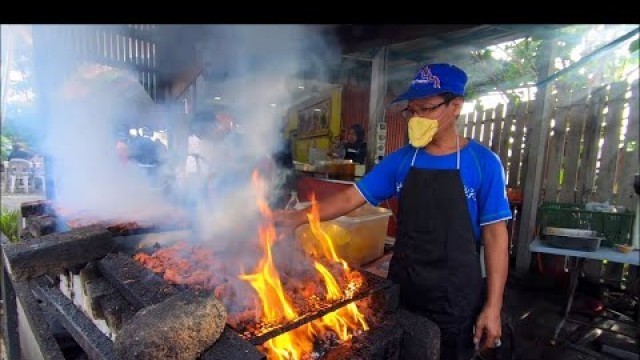 'MALAYSIAN STREET FOOD - Nasi Kerabu Tumis Kambing Bakar in KL'