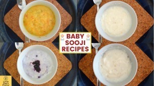 '4 Baby Sooji Semolina Recipes | Baby Food Recipes | Baby breakfast/Lunch/Dinner 1-2 year baby recipe'