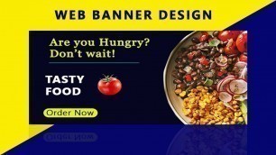 'Web Banner Design Tutorial | Food Web Banner Design in Photoshop'