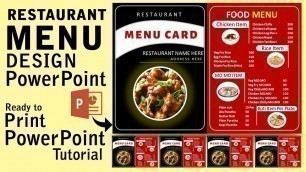 'PowerPoint Restaurant Menu Design || How to make Restaurant food menu card design ||'