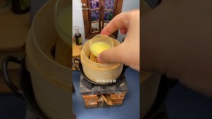 'ミニチュアフード | Steamed Egg Mini Food | Mini Kitchen #Shorts'