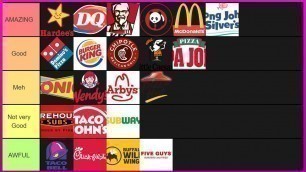 'BEST FAST FOOD TO A FAT GUY! Tier Maker Lists'