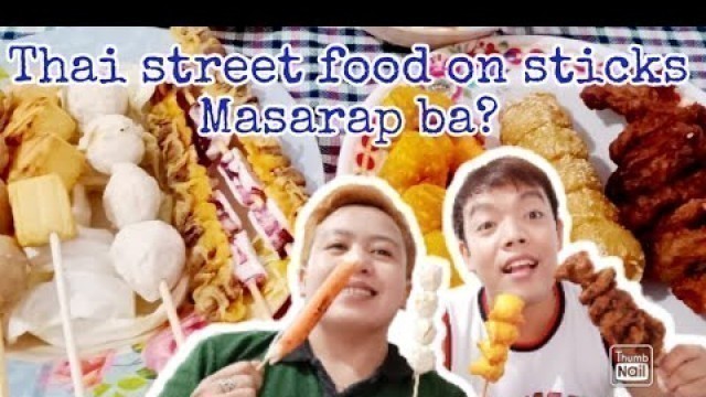 'THAI STREET FOOD ON STICKS MUKBANG||THAILAND FOOD||Happyfeet Explo'