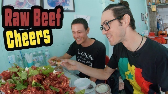 'Mark Wiens Is THE Only Person I Can CHEERS Such an EPIC Meal of Thai Food (\"Goy\" Raw Beef in Esaan)'