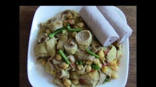 'Ethiopian Food - how to make Ethiopian Firfir with Chickpeas'