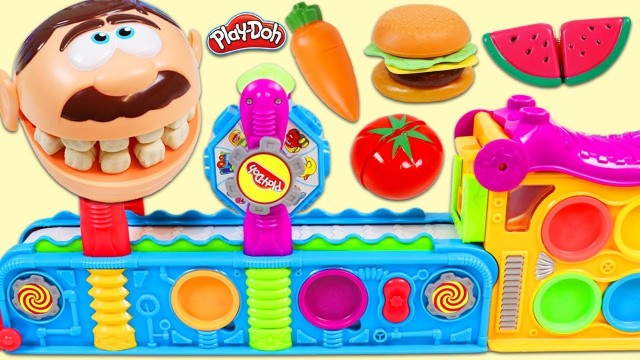 'Feeding Mr. Play Doh Head Toy Velcro Food Made From Magic Mega Fun Factory!'