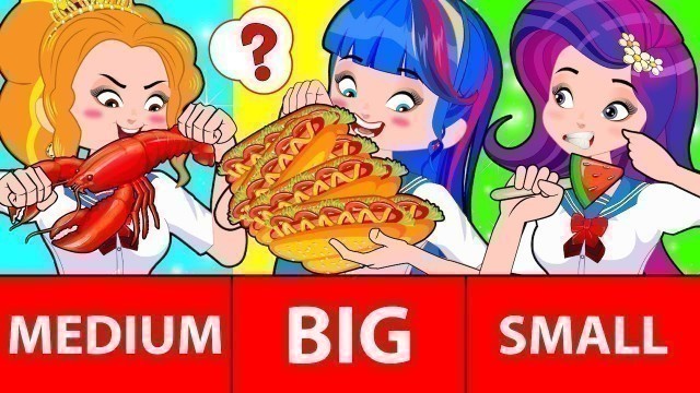 'Big, Medium and Small Food Challenge | Battle Giant vs Tiny Food and Taste Test by SM'