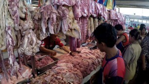 'Phuket Street Food. Fish and Seafood, Meat and more. Talad Kaset Wet Market. Thailand'