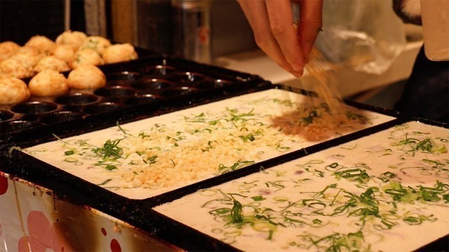 'TAKOYAKI Octopus Balls - Japanese Street Food - Osaka Japan'