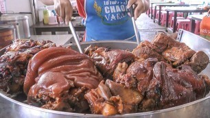 'The Best Thai Street Food Market in Phuket. Ribs, Meat, Fried Food and more. Naka Market, Thailand'