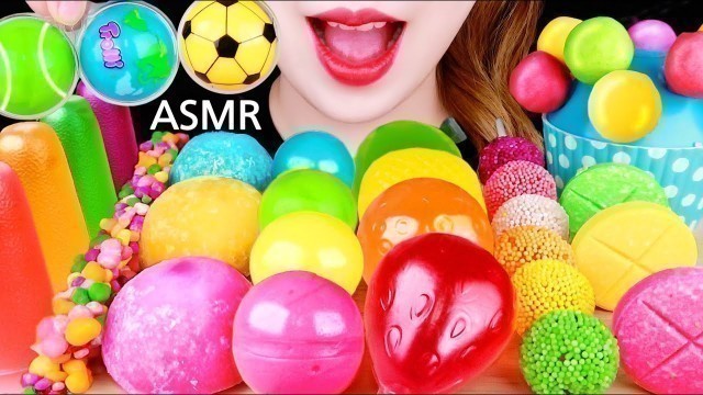 'MOST POPULAR FOOD FOR ASMR RAINBOW *BASEBALL JELLY, BASKETBALL JELLY, CAKE POP EATING SOUNDS MUKBANG'