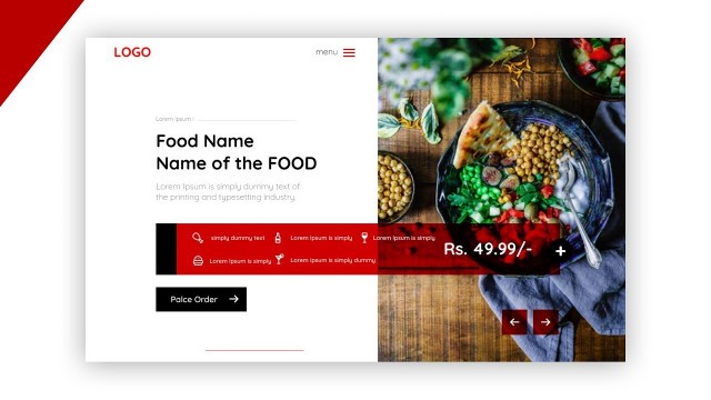 'Food Menu Web Design Speed Code | Web UI'