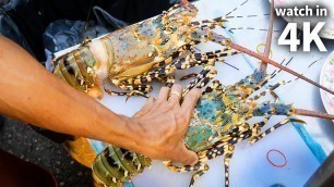 'Eating Giant SPINY LOBSTER and Tiger Shrimp - Thailand Street Food with Trevor James [Watch in 4K]!'