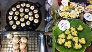 'THAI STREET FOOD at Warorot Market ● Khao Tom Mad, Khao Kan Chin, Khanom Krok & Assorted Desserts'