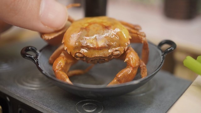 'How To Cook Crab In Miniature Kitchen | ASMR Cooking Mini Food'