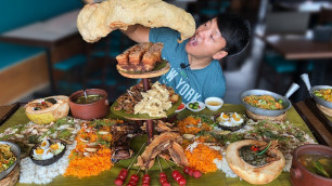 'MASSIVE Filipino FOOD BATTLE! Over 50 DISHES! Boodle Fight!'