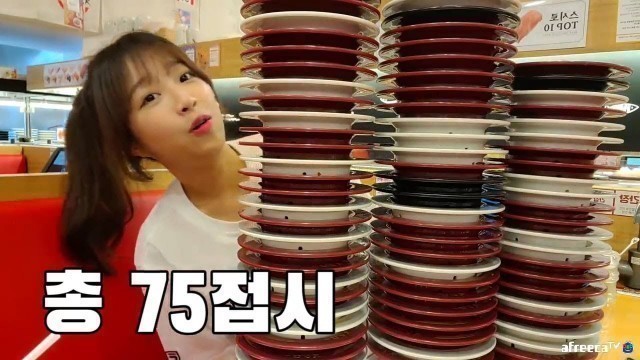 '18시간 굶고 회전초밥 먹으러 갔더니..회전초밥 먹방 Korean mukbang eating show'