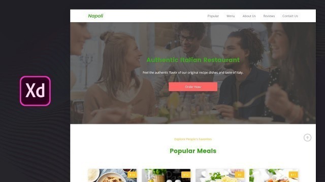 'Restaurant Website Design In Adobe Xd   Speed Art'