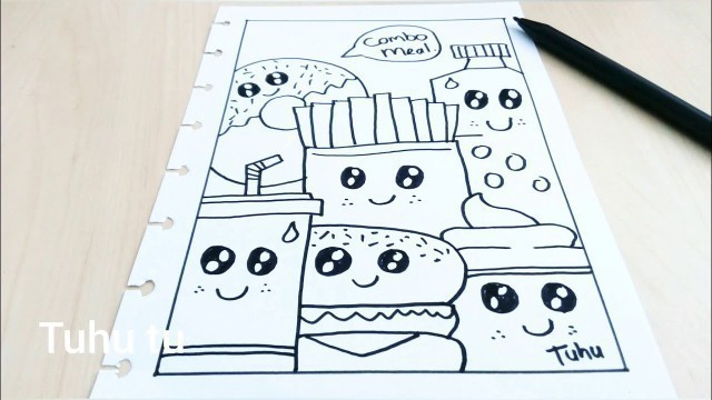 'Easy Doodle Art Food Mudah dan Gampang | Cara Menggambar Doodle Art Food Yang Gampang dan Mudah'