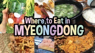 'Top 5 Korean Food Places and Things to Eat in Myeongdong Street [명동길거리]'