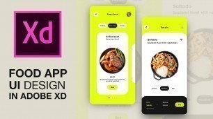 'Food App Design Minimal Style - Modern - Adobe XD - Speed Art Tutorial'