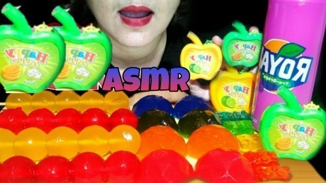 'ASMR RAINBOW FOODS, *JELLY FOODS, GUMMY DICES, GRAPES SODA|| NAJOH ASMR'