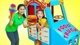 'Hana Pretend Play w/ GIANT Food Truck Toy & Ice Cream Cart Kids Toys Playset'