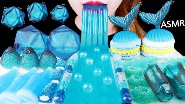 'ASMR BLUE FOODS *GLASS CANDY, JELLY NOODLES, NIK-L-NIPS WAX BOTTLE 파란색 먹방 EATING SOUNDS MUKBANG 咀嚼音'